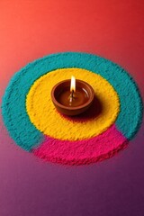 Diwali Rangoli with Diya