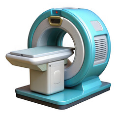 3d medical mri scanner machine isolated on transparent background