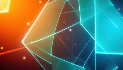 Dynamic abstract background featuring glowing geometric lines and interconnected points, representing technology, network, and data flow. Ideal for business, science, or digital design.