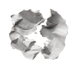 Crumpled paper texture minimalist, isolated on transparent background, png
