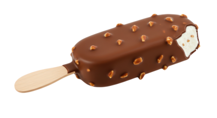 Chocolate covered ice cream bar transparent background