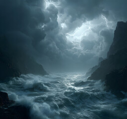 Obraz premium storm over the sea