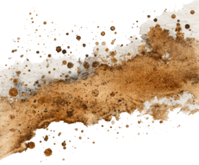 Artistic brown watercolor splash abstract digital, isolated on transparent background, png