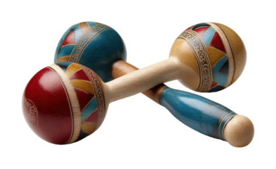 Traditional maracas playing cultural event, isolated on transparent background, png