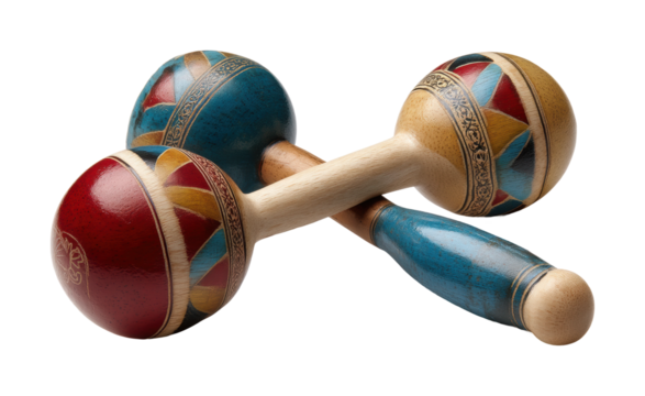 Traditional maracas playing cultural event, isolated on transparent background, png