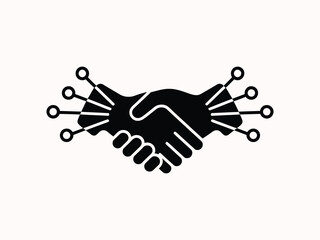 Fototapeta premium Digital Partnership Handshake Vector – Symbol of Trust, Collaboration, and Business Connection