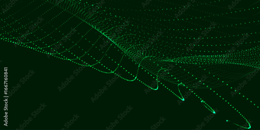 Aufkleber futuristic dot wave. abstract digital particle wave. technology background. colored musical wave. da