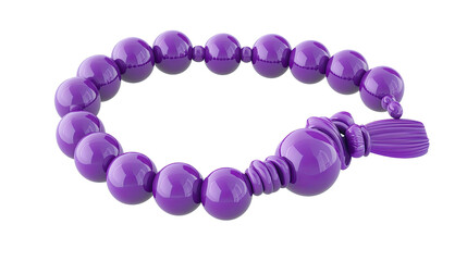 Obraz premium Violet prayer beads isolated on white background
