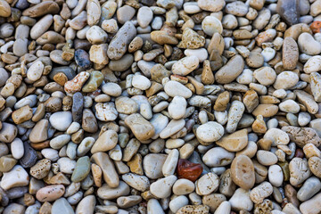 Sea pebbles and stones close-up
