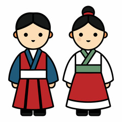 creative details Hanbok Vector Illustration