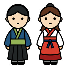 creative details Hanbok Vector Illustration