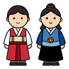 creative details Hanbok Vector Illustration