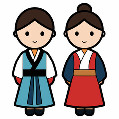 creative details Hanbok Vector Illustration