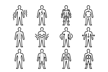 Charge icons voltage path body vector icon limbs graph pattern pulse flow