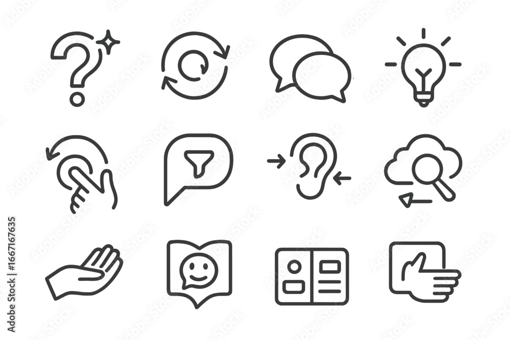 Poster mark book icon idea icons bubble assistant lightbulb vector controls cloud gesture