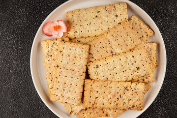 cracker whole grain healthy food durum wheat cookies tasty snack fresh delicious gourmet food...