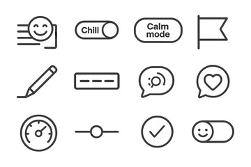 Vector calm icon tone edit angry adjuster message pencil adjustment icons toggle