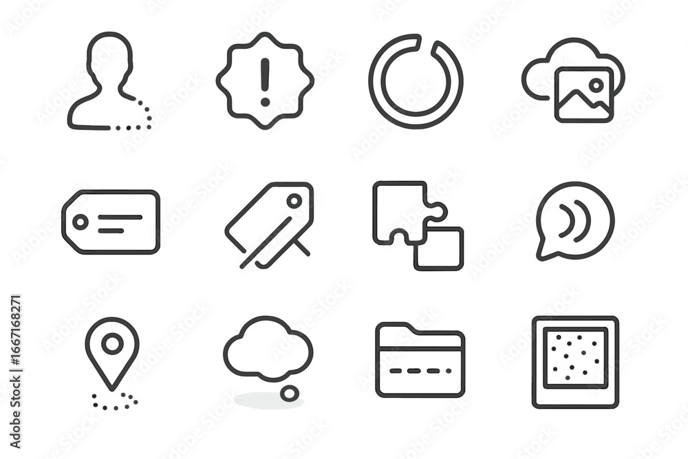 Poster forgotten photo symbol tag icons memory lost icon gap vector empty alert