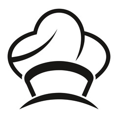 Chef Hat with Three Curves Style Logo White Background Vector Art