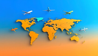 Obraz premium Global Air Travel Map. (1)