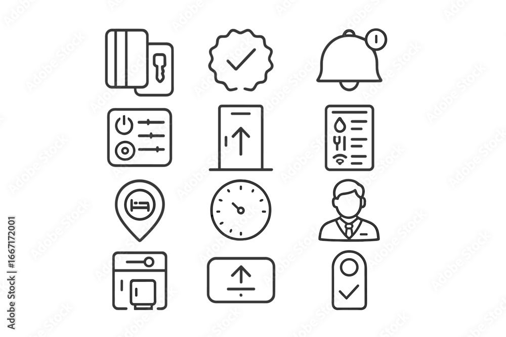 Poster keycard room selection icon icons hotel ui vector checkout screen upgrade toggle