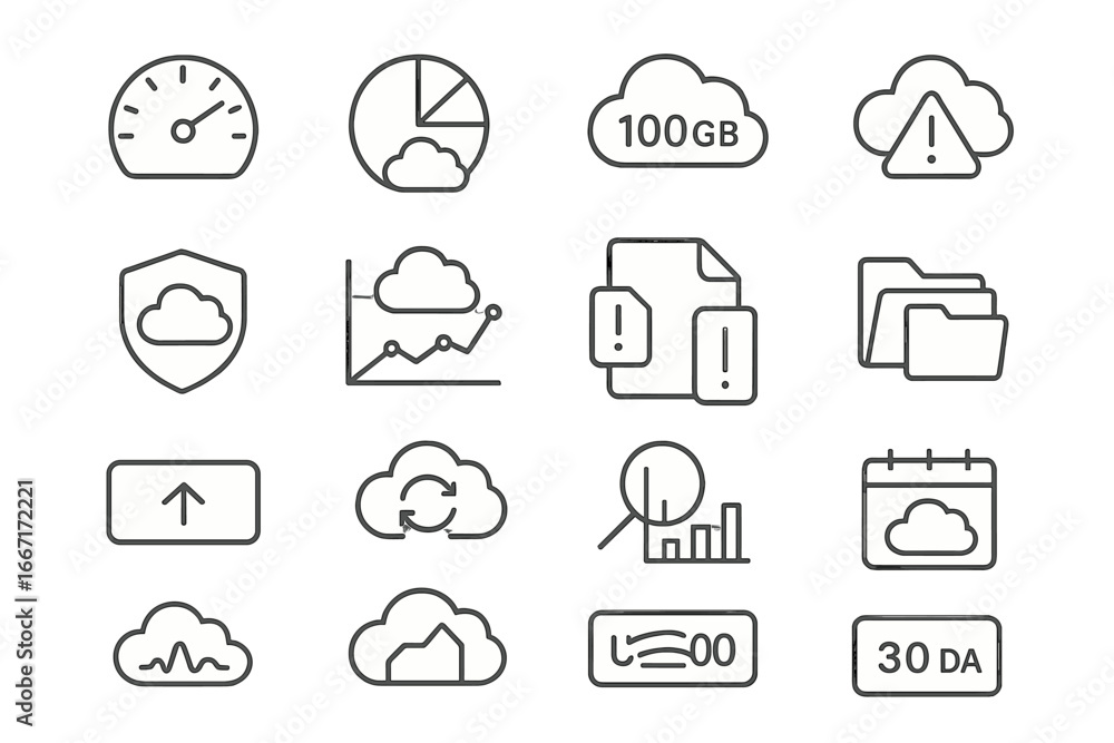 Poster symbol meter top usage folders sync icon available vector type cloud analytics