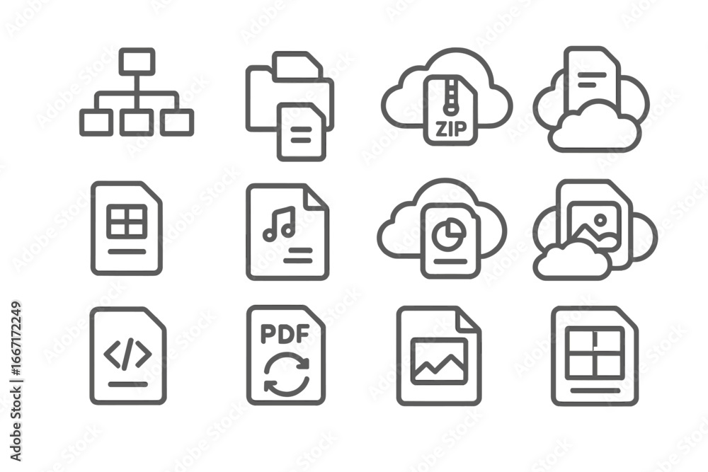 Aufkleber icon spreadsheet symbol icons file data thumbnail sync document media cloud vector