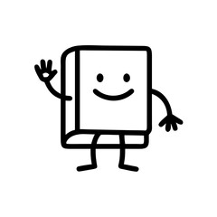 Book Mascot. Friendly doodle character for learning projects