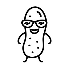 Cool Cucumber Mascot. Funny vegetable character with sunglasses