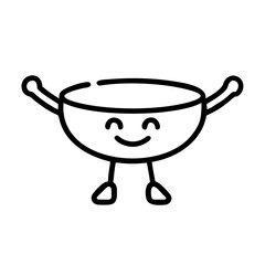 Happy Bowl Mascot. Cartoon character for food and education visuals