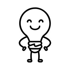 Lightbulb Mascot. Creative idea character for education and marketing