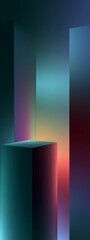 Abstract Colorful Light Reflections and Geometric Shapes