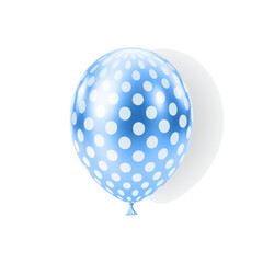 Blue white balloon. Luxury realistic dotted pattern.