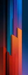 Colorful Geometric Design with Vertical Shapes and Depth