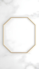Elegant Golden Octagon Frame on Marble Background Luxury Design for Invitations and Creative Projects