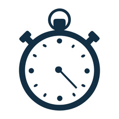 Classic stopwatch icon represents time management speed accuracy and measurement for events white background