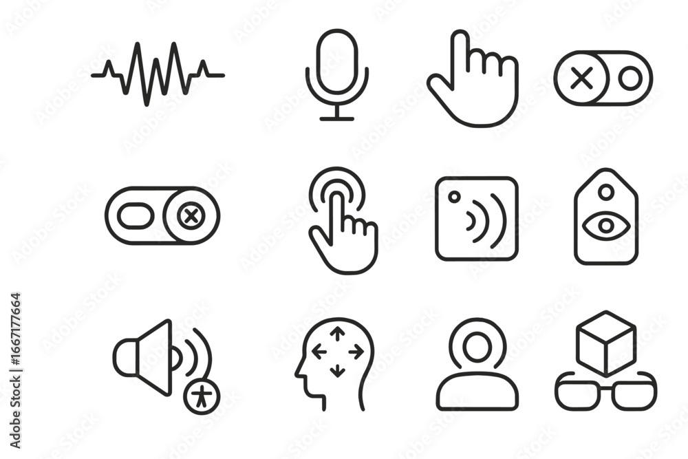 Poster icon vector sound tag icons symbol tactile sensory enhancement system ui mode