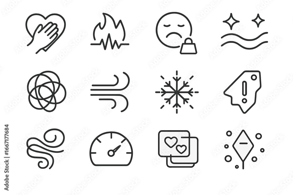 Poster emotional wave icon icons connection gauge vector fear joy breath reaction loop