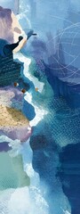 Abstract Oceanic Landscape with Textures and Colors