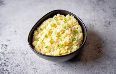 Japanese egg and rice porridge in a bowl