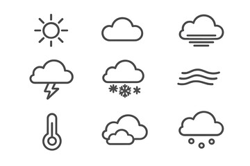 Snowflakes weather grid water icon vector stormy rainy lines sunny overcast sky