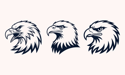 Eagle head vector illustration bundle design.