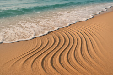 A sea wave and relief lines on the sand.