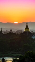Sunset over ancient temples