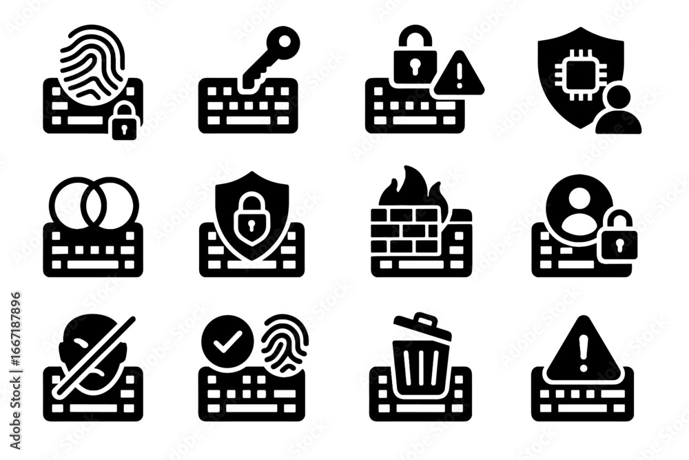 Aufkleber alert erase quantum icon privacy intrusion shield security control tamper vector secure