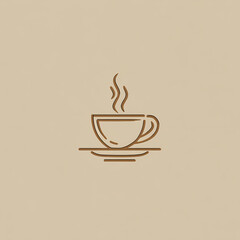 Obraz premium Outline Drawing Of A Steaming Cup Of Coffee