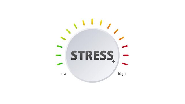 Stress level increasing, animation on white and green screen