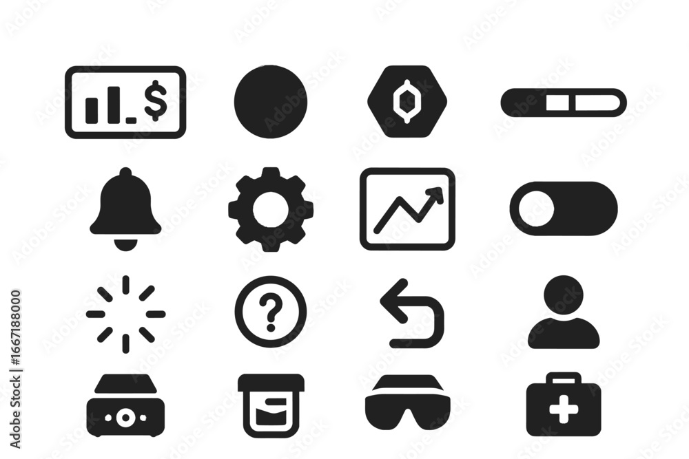 Aufkleber logout grids icon help settings spinner control vector profile modern dashboard progress