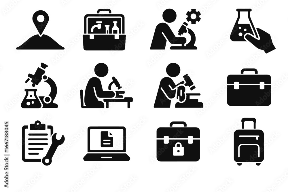 Poster maintenance report portable process vector recording collection preparation calibration storage lab 