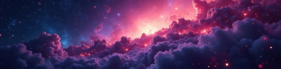 Fototapeta premium Giant star cluster, vibrant nebula, ethereal glow , sky, space